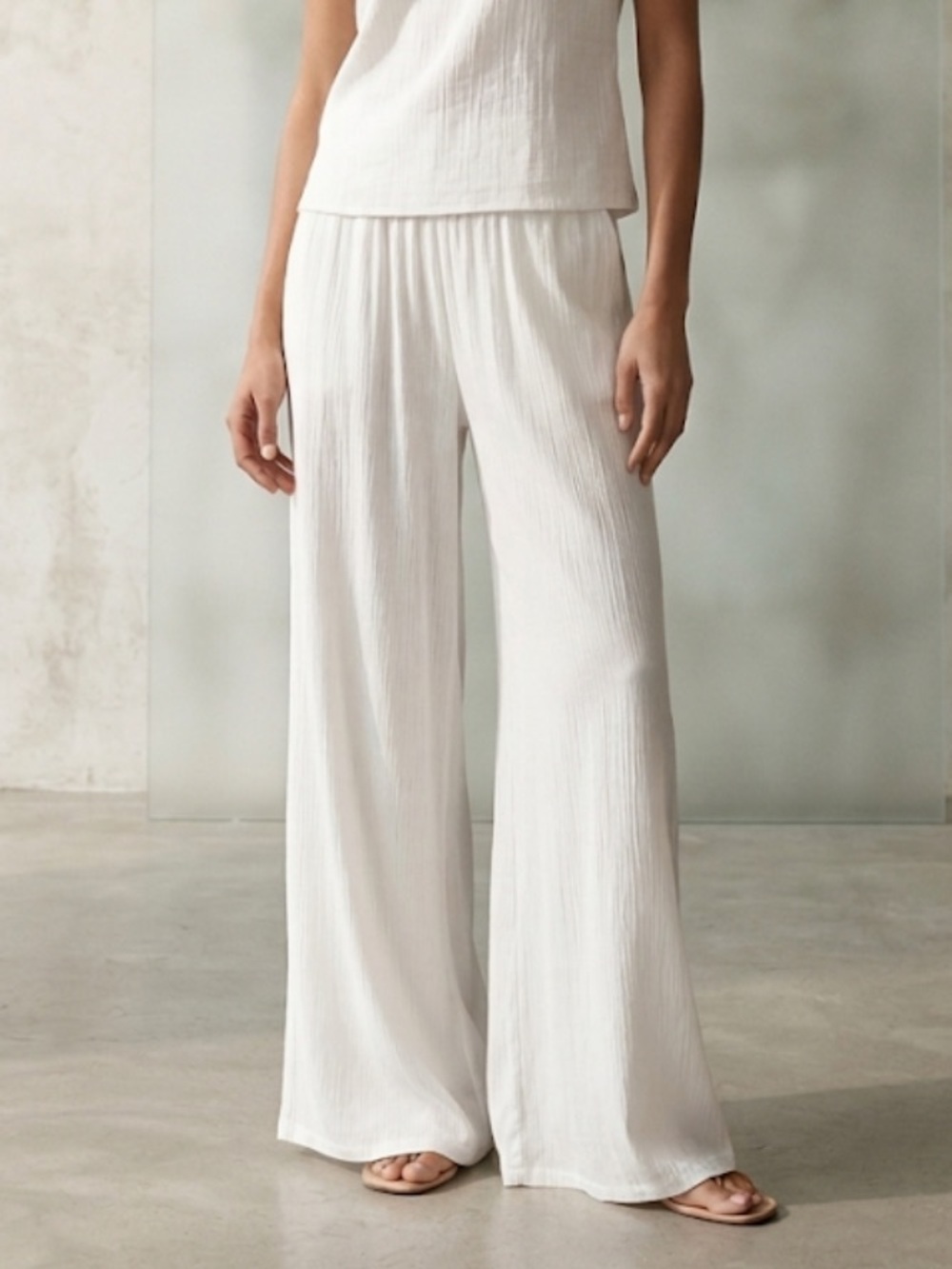 VIX Paula Hermanny Daniela Pants Lightweight Wide-Leg White Women’s Pants Med